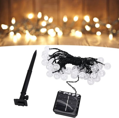 21ft 30LED Bubble Balls Solar Power Outdoor String Lights Watertight High Temperature Resistant for Tree, Solar String Light, Patio, Garden, Party Yard Lawn Decoration, Solar String Light, 21ft 3