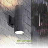 ASD 2 Light Dusk to Dawn Outdoor Wall Light Fixture | 120W E26 Bulb Socket 120V ETL Cylinder Up Down Lights | | Lumora