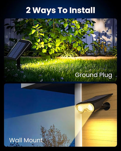 Solar Spot Lights Outdoor, IP67 Waterproof 3 Pack 3 Lighting Modes Landscape Spotlights for Yard Garden Yard Pool Fence House Garage Pathway