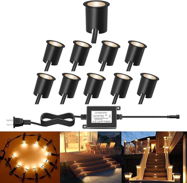 LED Recessed Deck Light Kits with Protecting Shell,LED Outdoor Landscape Lighting Warm White IP67 Waterproof,DC 12V | Lumora