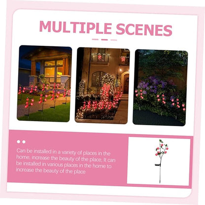 2pcs Outdoor Solar Path Lights Garden Stake Lights Automatic Night Dawn-Off Apple Shape Ground Stake Lamp Landscape Decor Led