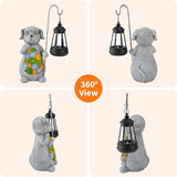 Solar Dog Garden Statue with Lantern – Waterproof Resin Outdoor Decor for Yard, Lawn, Flower Bed, Backyard, Front | Lumora