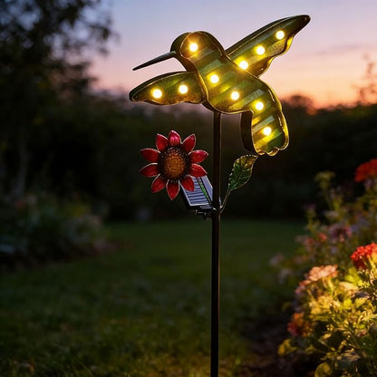 Solar Lights Outdoor Garden Stakes, Waterproof Hummingbird Lights Gifts for Women Mum and Metal Bird Decorative LED Lanterns for Yard, Patio (Hummingbird) (Hummingbird)