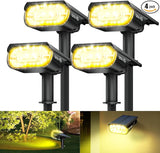 4 Pack Solar Spot Lights Outdoor 1000 Lumens, 64 LEDs IP67 Waterproof Landscape Lighting with 4 Modes - 2-in-1 | Lumora