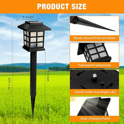 Treela 24 Pack Solar Pathway Lights Outdoor Waterproof LED Solar Powered Landscape Lights Decor for Yard Garden Patio Lawn Driveway Walkway Sidewalk Pathway Outdoor