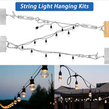 String Light Hanging Kit with 164FT Vinyl Coated 304 Stainless Steel Wire Rope, Globe String Light Suspension Kit | Lumora