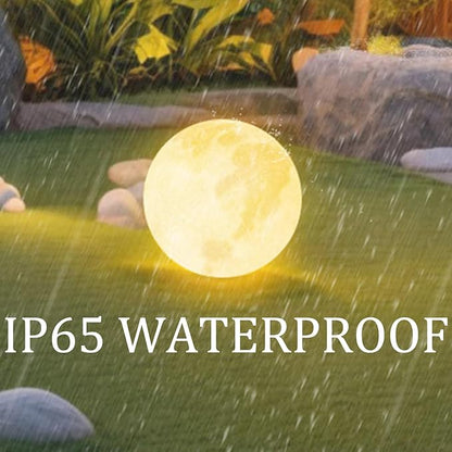 Wiring Powered Globe Shape Outdoor Light,Waterproof Moon Lamp with Resin Lampbody,Unique Outdoor Lighting for Staircase Swimming Pool and Yard(11.81" D)