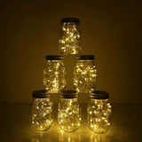 Decorman Solar Mason Jar Lid Lights, 6 Pack 20 LED Waterproof String Fairy Star Firefly Jar Lids Lights for Patio | Lumora