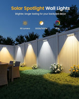 Solar Fence Lights Outdoor, 8 Pack, 9 Fixed Colors ＆ Color Changing Solar Lights Outdoor Waterproof IP65 | Lumora