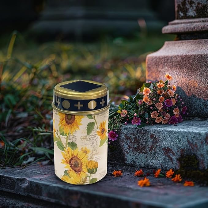 Solar Lights Outdoor Waterproof, Vintage Sunflowers Landscape Lighting Outdoor Solar Lights for Outside Solar Garden Lights for Pathway, Walkway, Patio, Yard, Lawn