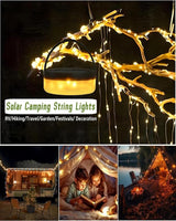 Solar Camping String Lights, 39.4 FT Fairy String Light, 4 in 1 Portable Waterproof Camp Lamp with 8 Lighting | Lumora