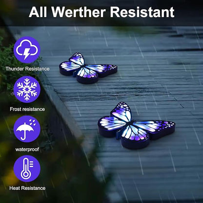 Ground Lights, Equipped with 4 Solar Lights for Outdoor Waterproofing, 14 LED Solar Landscape Lighting, Suitable for Gardens, courtyards, terraces, corridors, Lanes, and walkways (Blue)