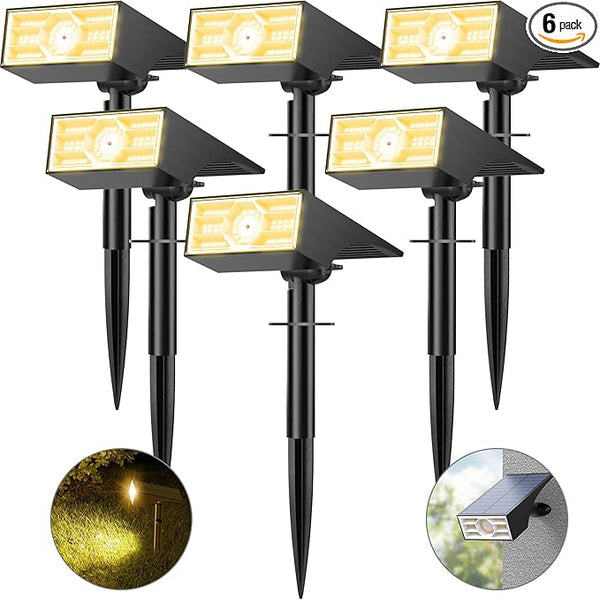 Solar Spot Lights Outdoor,10 Pack/56 LED Outdoor Lights for Yard Waterproof IP68, 4 Lighting Modes Solar Landscape | Lumora