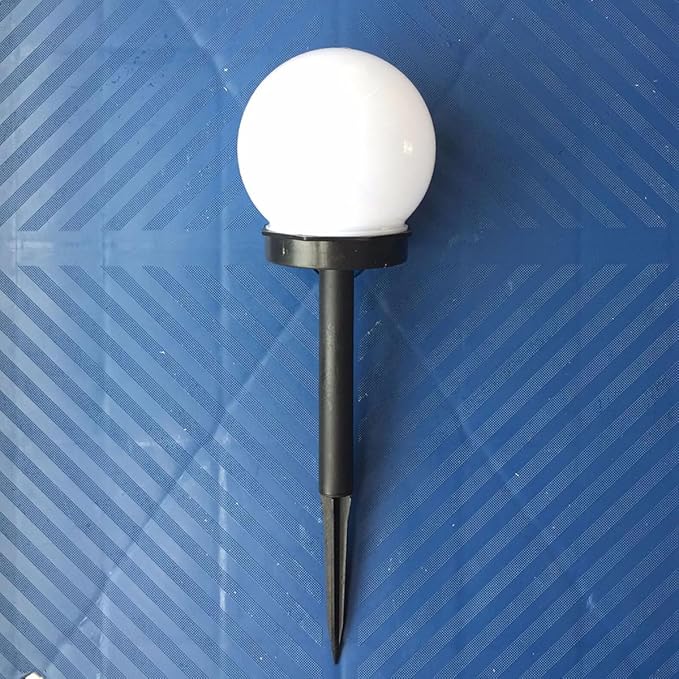 4pcs Solar Lawn Pathway Lights White Bubble Globe LED Solar Sphere Outdoor Landscape Lighting for Garden Yard Crackle Glass Panel Ball Stake Lights