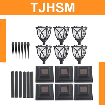6 Pack Solar Lights Outdoor for Garden Pathway Walkway Driveway Yard Lawn Landscape Lighting (Warm White)