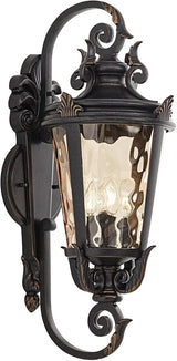 John Timberland Casa Marseille Vintage Outdoor Wall Light Fixture Veranda Bronze Scroll Frame 31" Champagne | Lumora