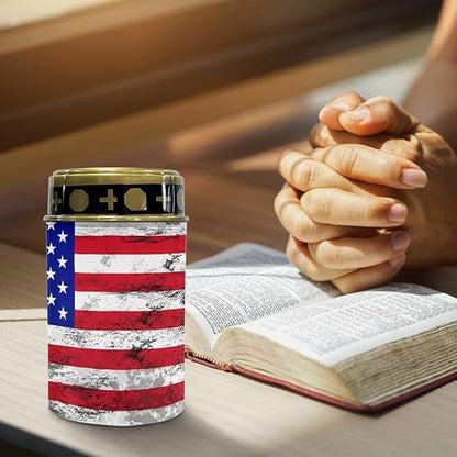 American Flag Outdoor Garden Solar Lights Waterproof Solar Powered Lights Multipurpose Memorial Cemetery Decorations Auto On/Off Landscape Lights Outside Gift for Loss of Loved One