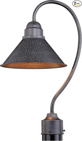 VAXCEL 2-Pack Outland 1L Black Dark Sky Farmhouse Outdoor Dome Barn Post Light | Lumora