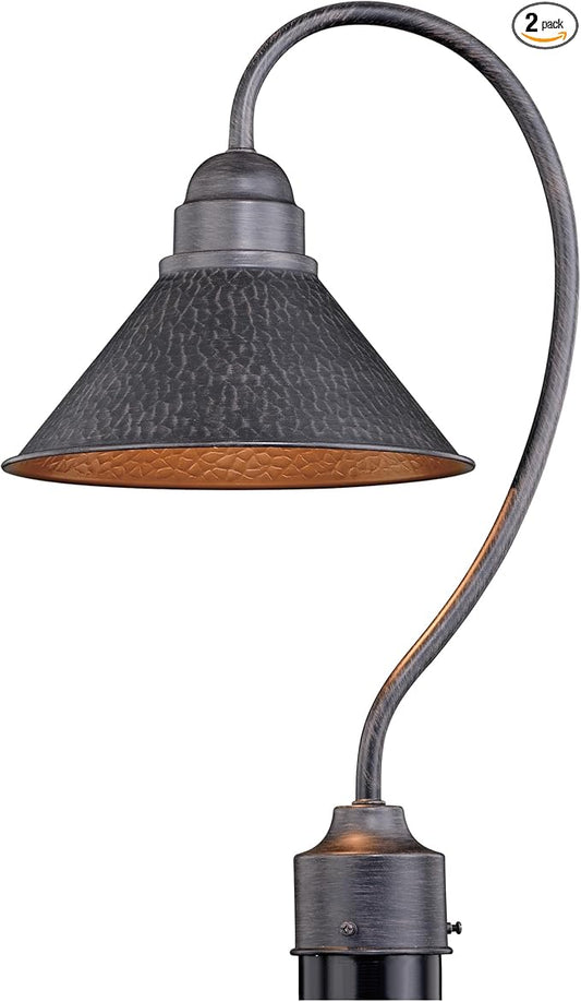 VAXCEL 2-Pack Outland 1L Black Dark Sky Farmhouse Outdoor Dome Barn Post Light