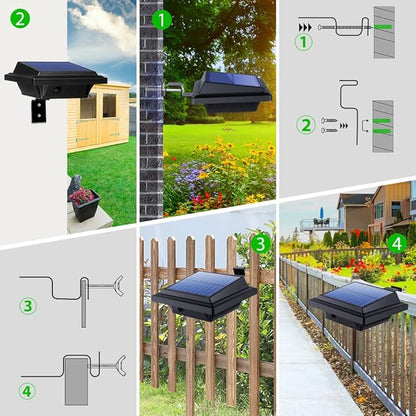 Solar Path Lights, 40 LED Deck Fence Decor - Outdoor, Waterproof for Wall, Porch, Yard, Pool, Steps, Garden, Path (2Pack,White Light)