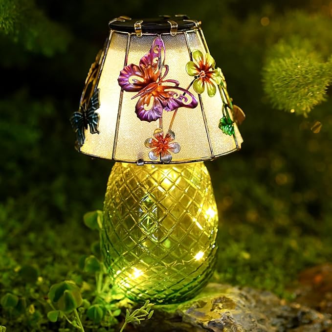 Butterfly Solar Garden Lights Outdoor Decor - Waterproof Tabletop Solar Lamp - Cordless Table Lamps for Garden | Lumora