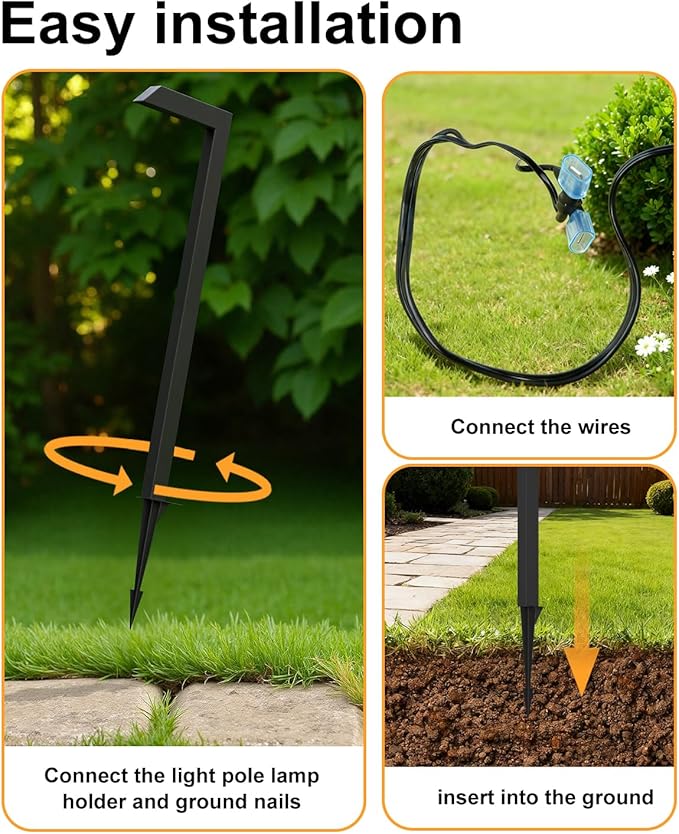 Low Voltage Pathway Lights, 4.5W LED Landscape Lighting, 4000K, 12-24V AC/DC, IP65 Waterproof, Aluminum, Black, 6 Pack