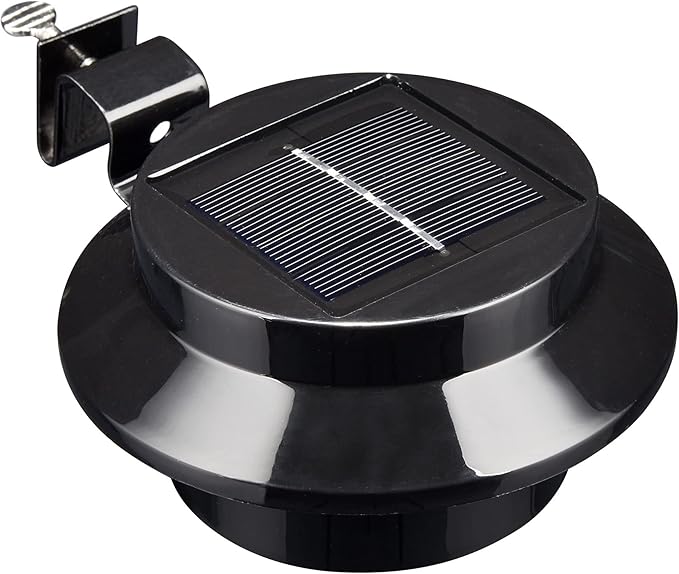 Yescom Outdoor Solar Gutter Light 3 LED Deck Fence Lights Waterproof with Bracket Wall Garden Stair Step Yard Black | Lumora
