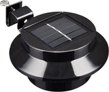 Yescom Outdoor Solar Gutter Light 3 LED Deck Fence Lights Waterproof with Bracket Wall Garden Stair Step Yard Black | Lumora