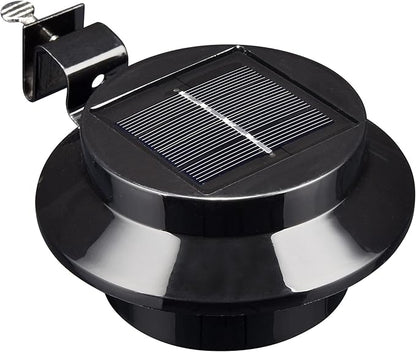 Yescom Outdoor Solar Gutter Light 3 LED Deck Fence Lights Waterproof with Bracket Wall Garden Stair Step Yard Black