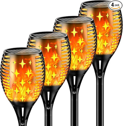 YoungPower Solar Outdoor Torch Lights Flicking Flame,Outdoor 43" Large Landscape Lighting Outdoor Path Lights Waterproof Flame for Garden Yard Patio, 4 Pack