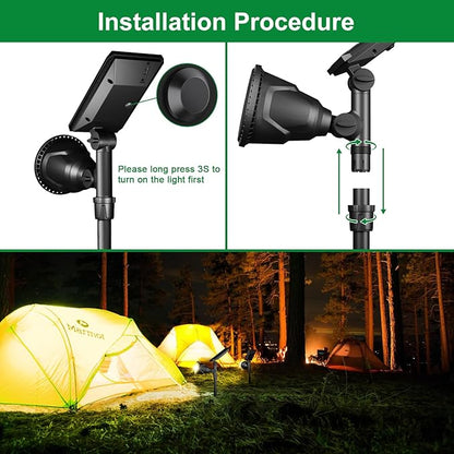 JSOT 600 Lumen Bright Solar Lights Outdoor Waterproof,Solar Powered Landscape Spotlights Solar Walkway Lighting for Backyard Garden Pathway Driveway Path Wall Patio Decor Warm White 4 Pack