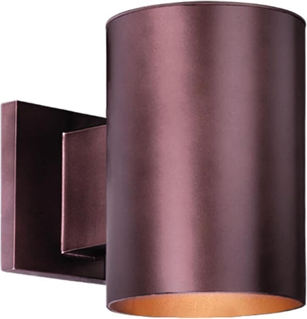 VAXCEL Chiasso Modern Outdoor Porch Light, 5" W x 7.25" H Bronze Cylinder Wall Sconce, Waterproof Dark Sky Wall | Lumora