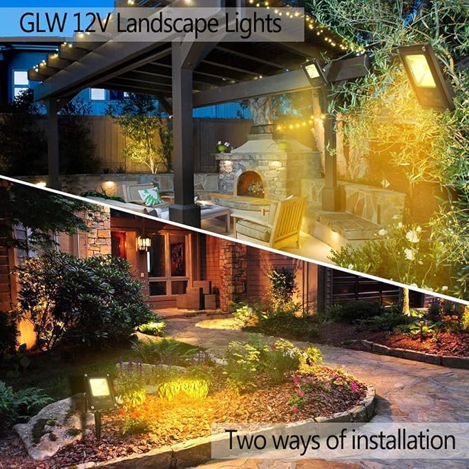 10W LED Landscape Lights 12V Low Voltage Outdoor Spotlights Warm White 3000K IP65 Waterproof with Spike Stand for | Lumora