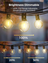 XMCOSY+ Smart Outdoor String Lights, 150Ft G40 Globe Patio Lights with 75 LED Bulbs, WiFi & APP Control, Work with | Lumora