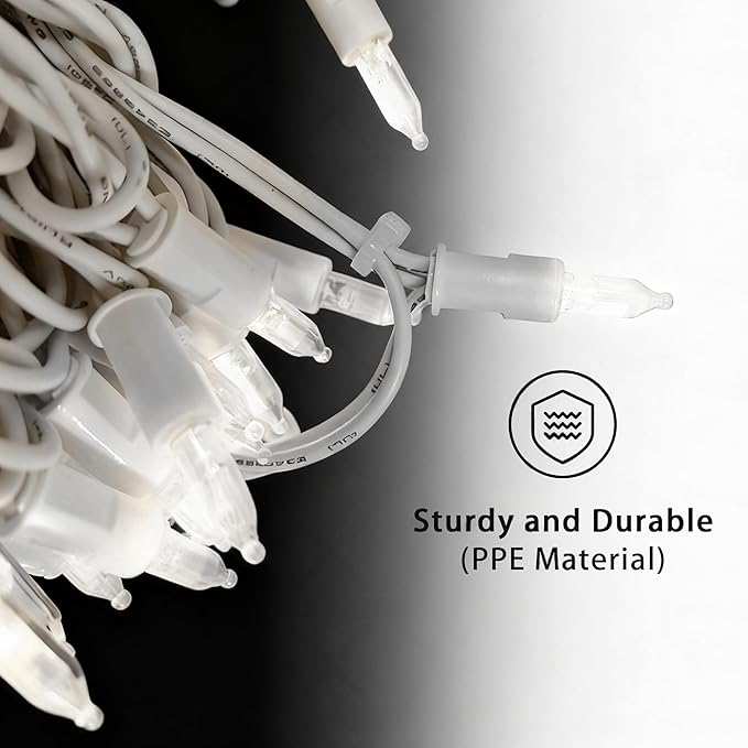 Christmas Lights,23.3FT-70 Lights LED String Lights Commercial Grade Waterproof for Holiday Decoration, Christmas Decors(White)