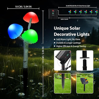 Solar Mushroom Lights for Outside Garden Decorations - 6PACKS 18LED 8 Lighting Modes Multi-color Mushrooms Decor with Housewarming Gifts,Solar Path Lights for Garden,Backyard,Fence,Home Decor