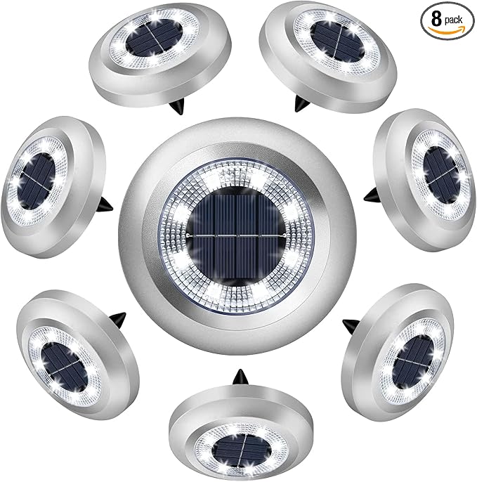 Solar Lights Outdoor,8 Pack Solar Garden Lights for Pathway,Yard,Deck,Lawn,Patio,Walkway,Driveway,Step（Brightwhite） | Lumora
