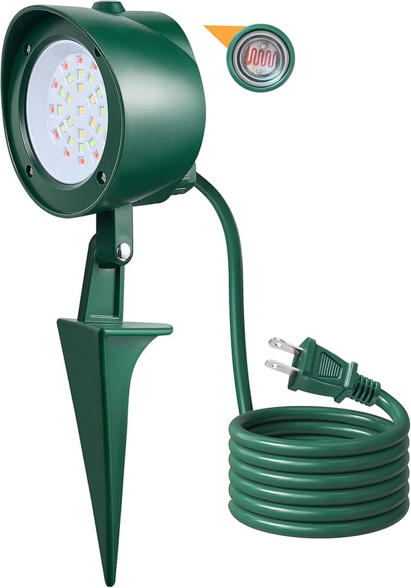 SURAIELEC Dusk to Dawn Christmas Spotlight Outdoor, Red & Green Decorative LED Landscape Spotlights with Timer | Lumora