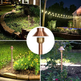 LED Pathway 130 Landscape Light - 12V Solid Copper Low Voltage 4W G4 LED Light Bulb Warm White Included Outdoor | Lumora