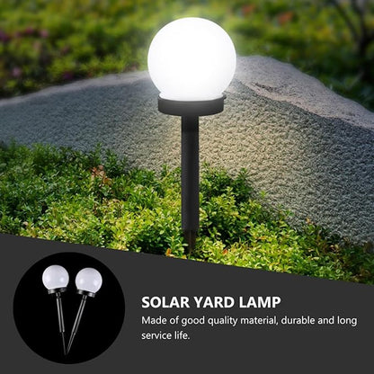 2pcs Solar Garden Lights Bulb Shape Outdoor Lawn Solar Lamps White Light In-ground Pathway Lighting for Yard and Patio