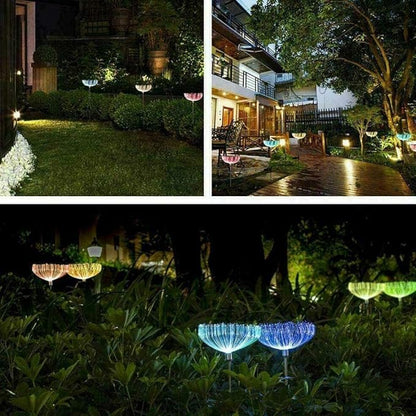 Solar Fiber Optic Outdoor Garden Decorative Changing Color Solar Lights (2 Pack)