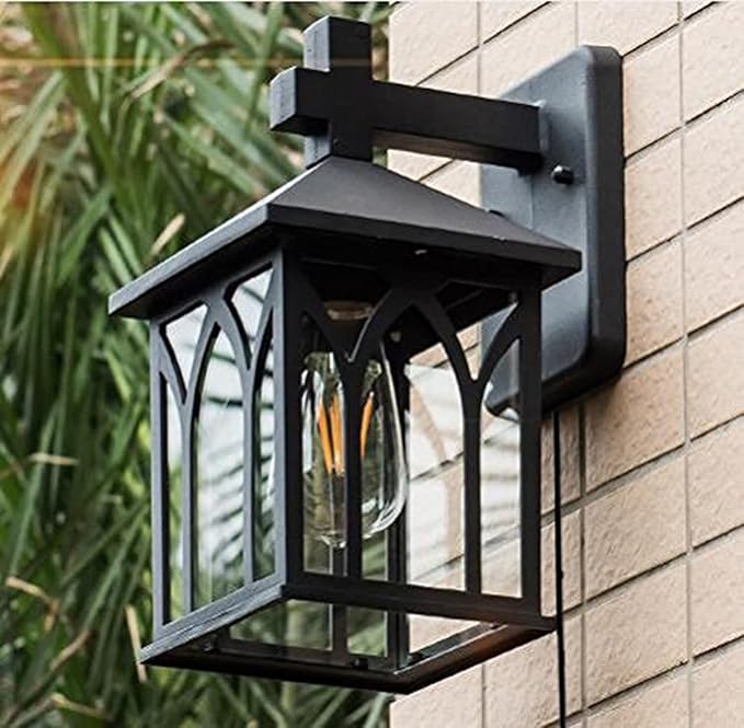 Kiven Plug-in Lantern Wall Sconce PIR Motion Sensor Wall Lamps Lighting Fixture with in-line Button Switch | Lumora
