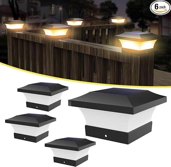 T-SUN 4X4 Post Solar Lights, Outdoor Waterproof RGB Color Changing Light for 4X4 5X5 6X6 Wood/Vinyl/Fence Posts | Lumora
