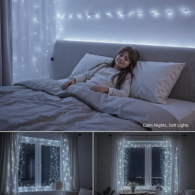 100 LED String Lights 33ft Cool White, Plug in Fairy Lights with 8 Modes, Indoor Outdoor Christmas Lights for | Lumora