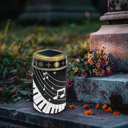Solar Lights Piano Note Star for Garden Cemetery Lamp Warm White Led Grave Light Lightweight Memorial Sympathy Gift
