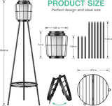 MXwcy 2 Pack Solar Lights Outdoor with Plant Stands - Solar Floor Lamp & Street Lights with Metal Tripod - Patio | Lumora