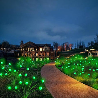 Kohlrabi Solar Halloween Lights Outdoor, 6 Pack 60 LED Solar Green Firefly Lights Waterproof, Sway by Wind, Swaying Light for Yard Patio Backyard Garden Planter Flower Bed Pathway Outdoor Decoration