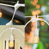 Banord White Outdoor String Lights, Commercial Grade Patio Lights with 30 1W S14 Dimmable Shatterproof LED Bulbs | Lumora