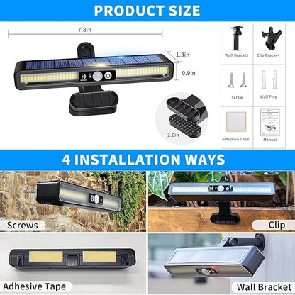 Outdoor Waterproof Clip Solar Light LED Motion Sensor Fence Lights Outdoor Motion Sensor Garden Light, with Waterproof IP65