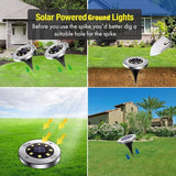 Aogist Solar Ground Lights, LED Garden Disk Lights In-Ground Outdoor Landscape Lighting for Lawn Patio Pathway Yard | Lumora